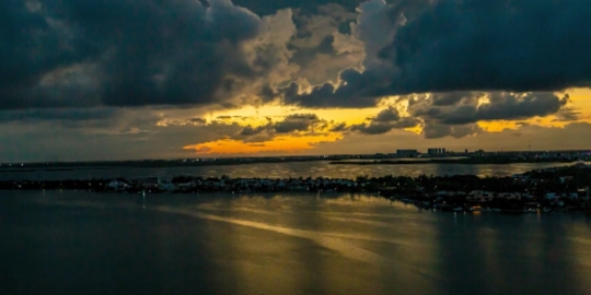 Cancun lagoon sunset time lapse - 2