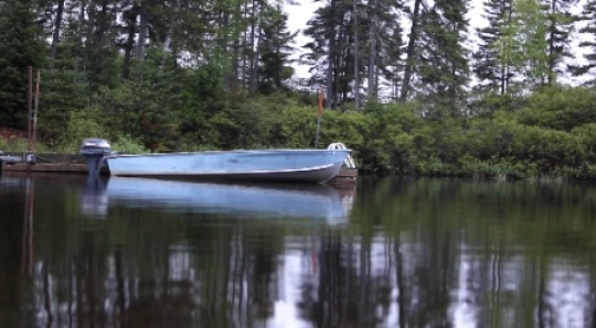 Motor boat at dock