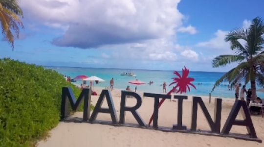 Playa Del Carmen beach drone take off