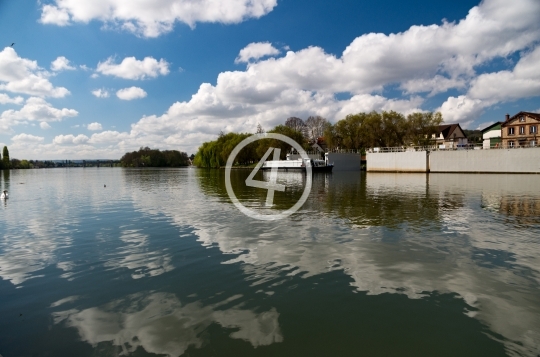 Blue sky and cloud reflection 2