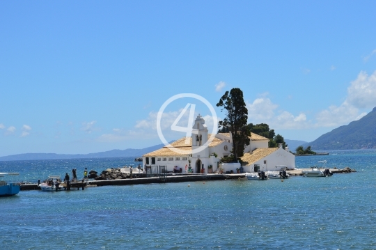 Boat dock Kerkira Greece