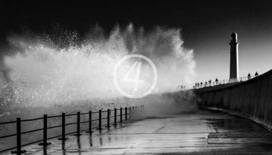 B/W coastal light house