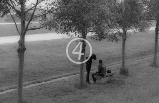 B/W Park bench