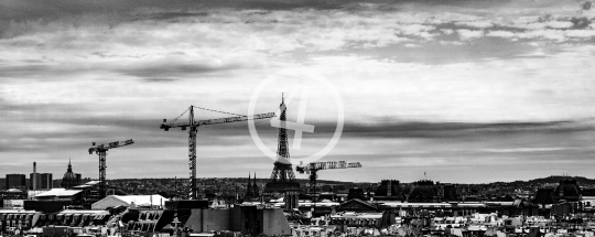 B/W Tower cranes 