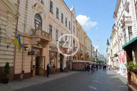 City street Chernivtsi Ukraine