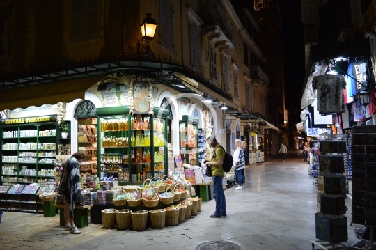 City street Kerkira Greece