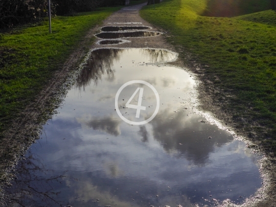 Cloud puddle reflection