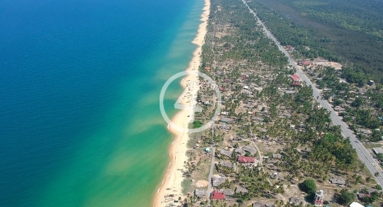 Drone by the coast