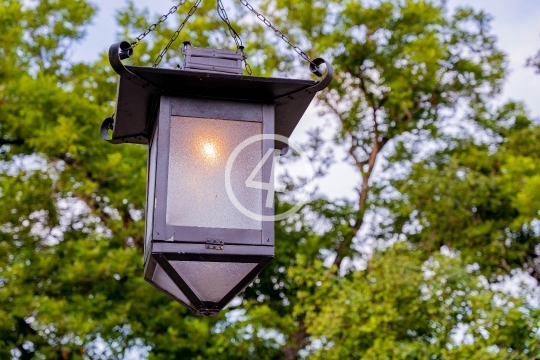 Hanging light at the tea garden