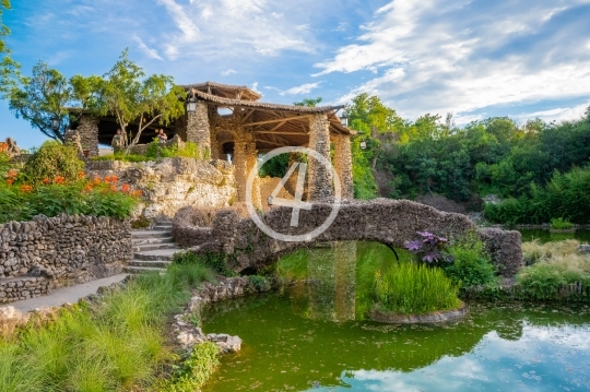 Japanese tea garden bridge and lookout