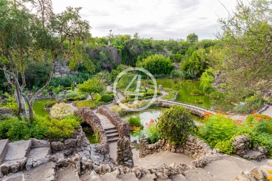 Japanese tea garden lookout to bridge