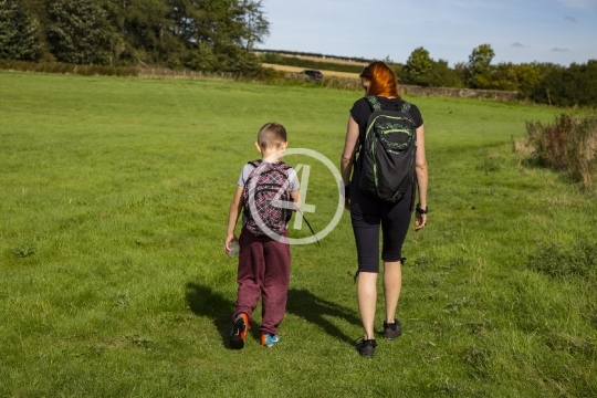 Mother son walk