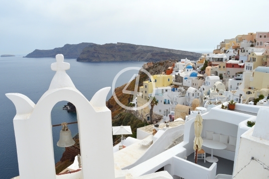 Mountain side living Santorini Greece