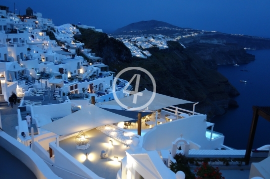 Night skies Santorini Greece