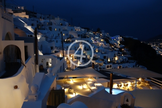 Night skies Santorini Greece