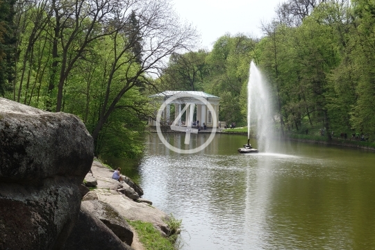 Park pond water fountain 