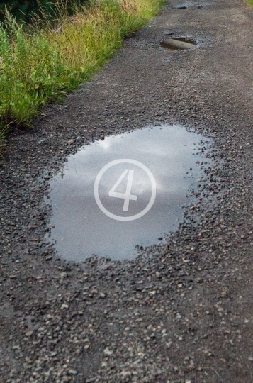 Puddle cloud reflection