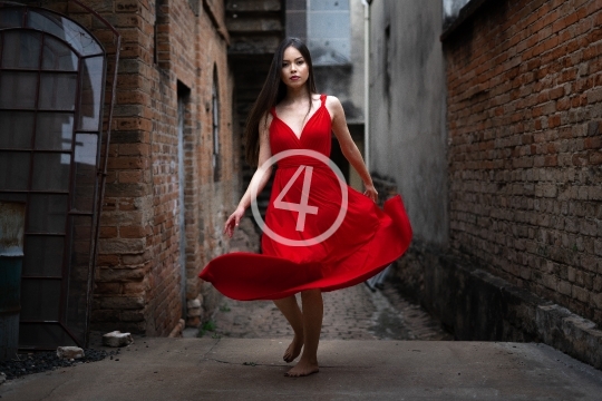 Red dress model