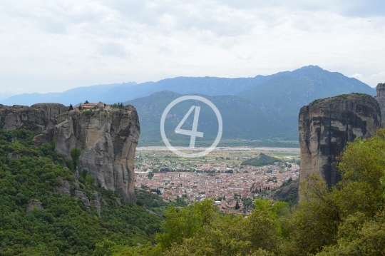 Rock view landscape Meteora Greece