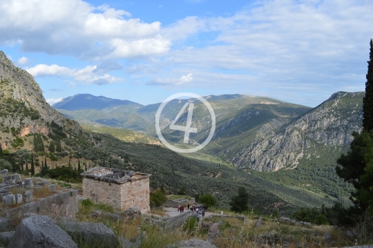 Ruin landscape Delphi Greece