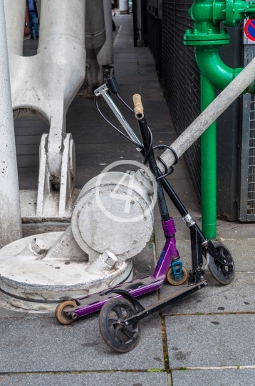 Scooters at rest