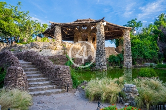 Stairs to Japanese tea garden lookout