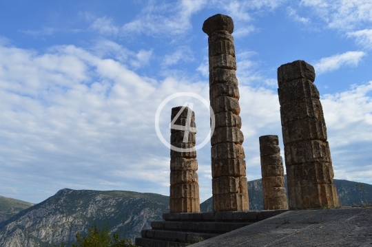 Stone columns Delphi Greece