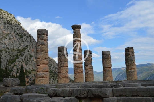 Stone columns Delphi Greece