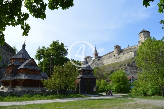 Village below castle Ukraine