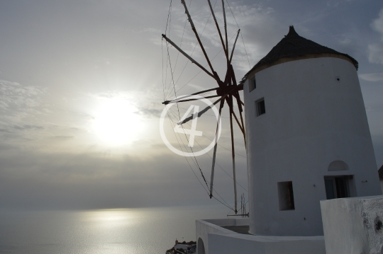 Wind mill Santorini Greece