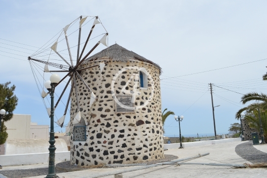 Wind mill Santorini Greece